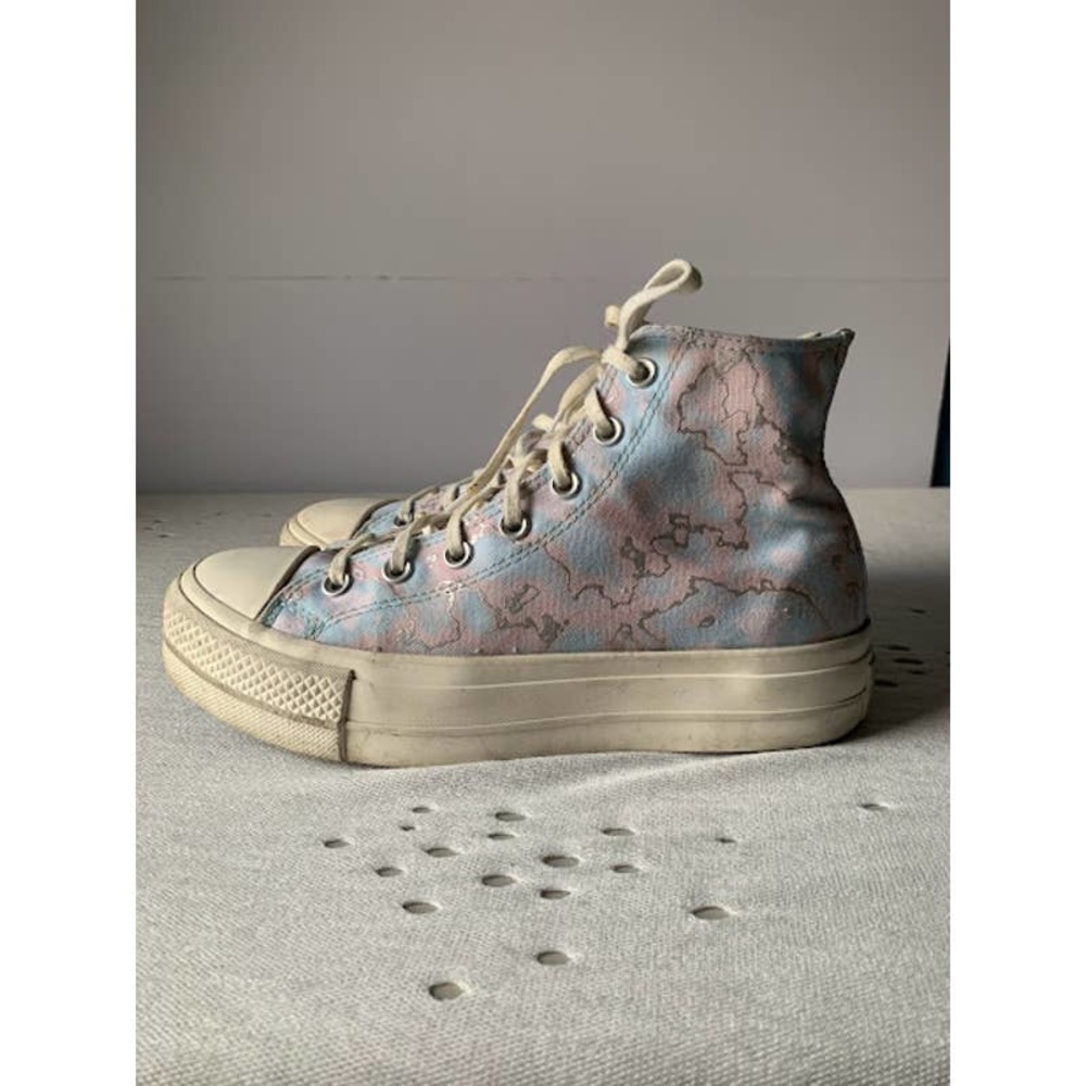 Converse CTAS Lift Hi White lightDew Silver Blue Cloud Shoes Size9